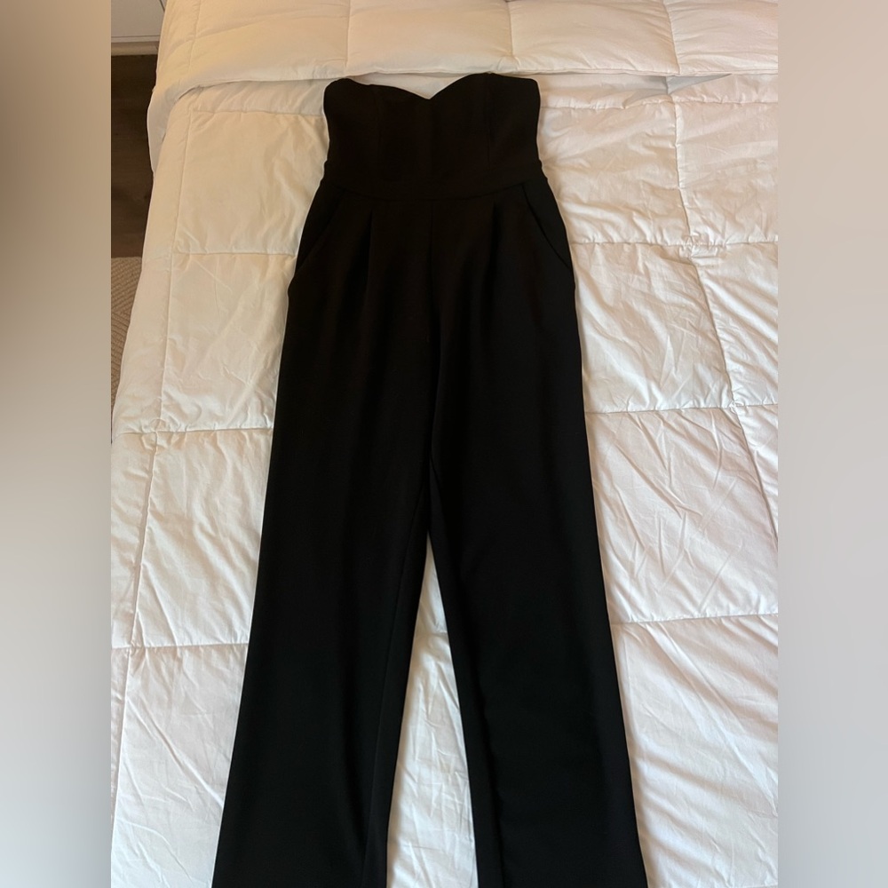 Express black strapless jumpsuit size 2
